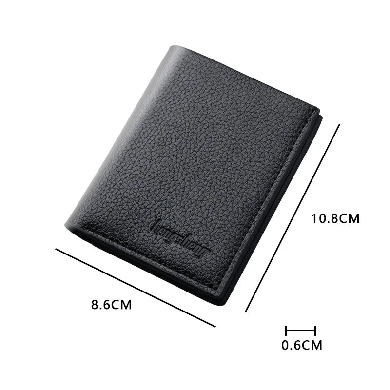 Mini Slim Wallet Male Partmon Casual Leather PU Portfel Purse
