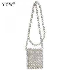 Crystal Glass Beaded Crossbody Bag Women Shoulder Purse Bag