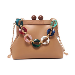 Small Solid Hook buckle Purses Women Crossbody Shoulder Handbags