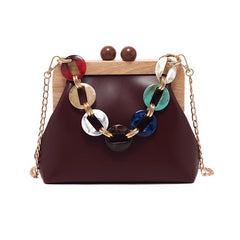 Small Solid Hook buckle Purses Women Crossbody Shoulder Handbags