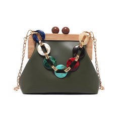 Small Solid Hook buckle Purses Women Crossbody Shoulder Handbags