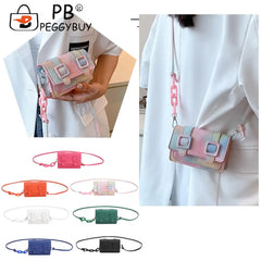 Mini Messenger Bags Women Acrylic Chain Purse with Belt Buckle Handbag