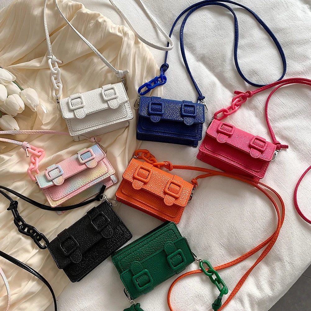Small Messenger Bags Acrylic Chain Purse Handbag Belt Buckle