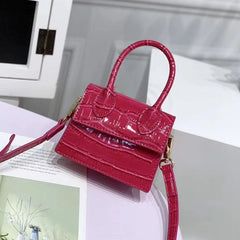 Mini Crocodile Pattern Chain Shoulder Bag High PU Leather Women's Handbag