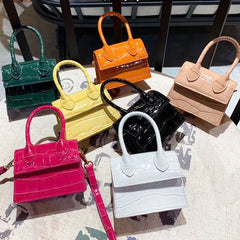 Mini Crocodile Pattern Chain Shoulder Bag High PU Leather Women's Handbag