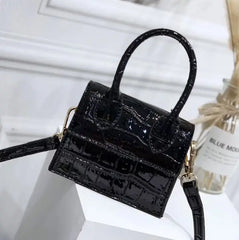 Mini Crocodile Pattern Chain Shoulder Bag High PU Leather Women's Handbag