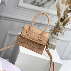 Mini Small Square Bag Bright Shoulder Bag PU Messenger Handbag