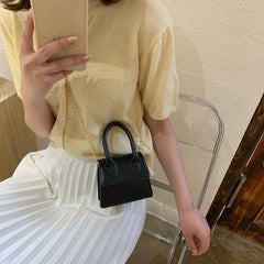Mini Small Square Bag Bright Shoulder Bag PU Messenger Handbag