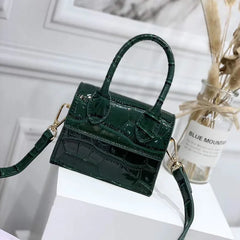 Mini Small Square Bag Bright Shoulder Bag PU Messenger Handbag