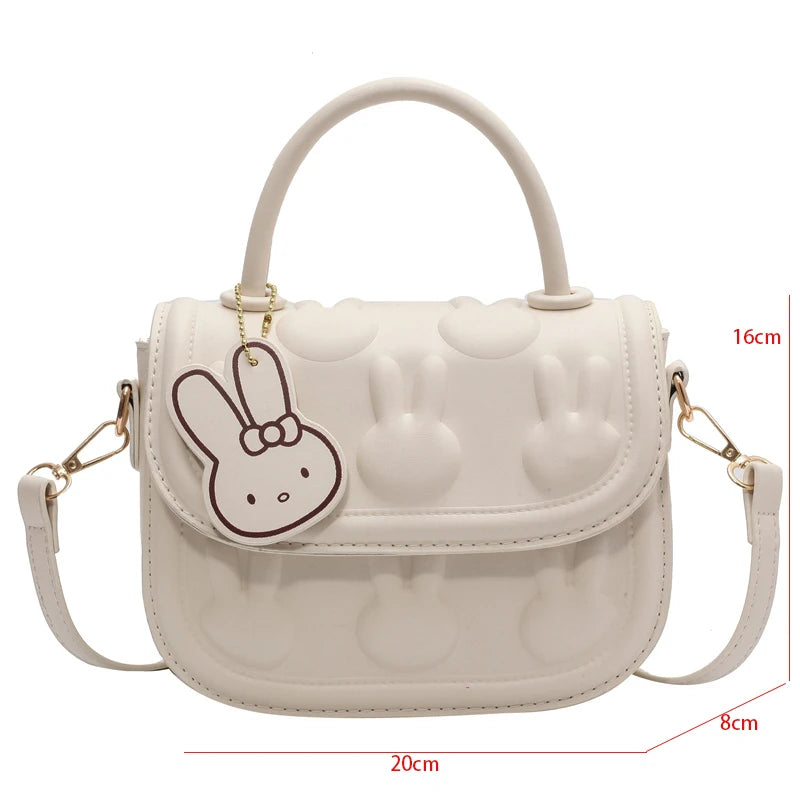 Small Rabbit Crossbody Bag Embossed Handbag Lady Girls Phone Purse Tote
