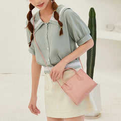 Mini Square Flap Bag High PU Leather Women's Handbag Crocodile Pattern Chain Sho