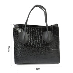 Mini Square Flap Bag High PU Leather Women's Handbag Crocodile Pattern Chain Sho