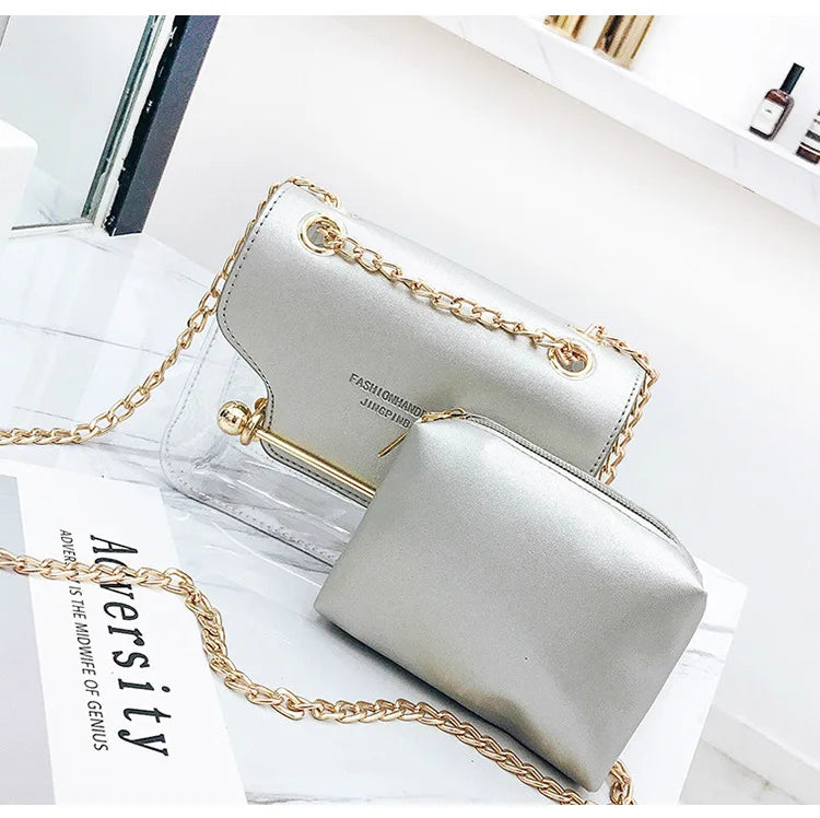 Mini Square Pack Women Chain Shoulder Bag Jelly Messenger Crossbody Bag