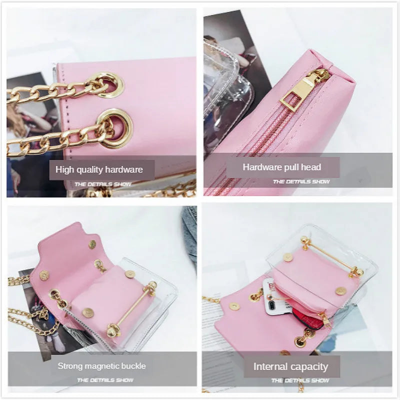 Mini Square Pack Women Chain Shoulder Bag Jelly Messenger Crossbody Bag