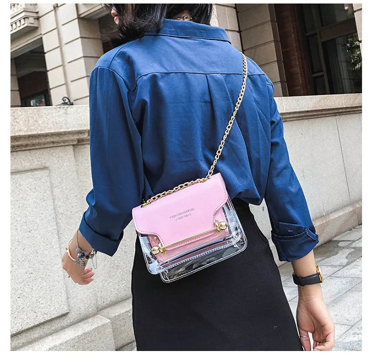 Mini Square Pack Women Chain Shoulder Bag Jelly Messenger Crossbody Bag