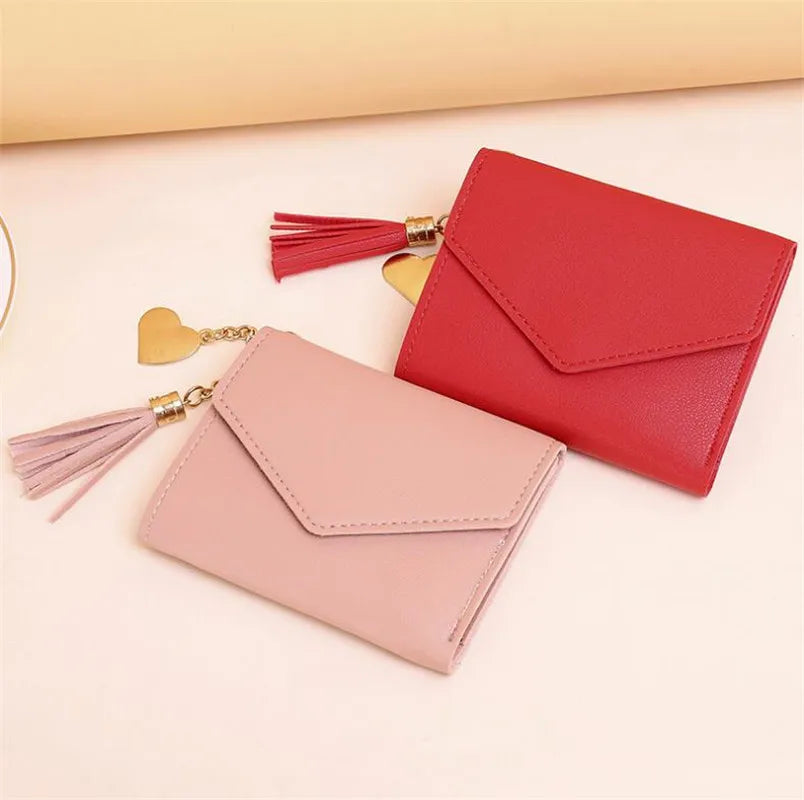 Mini Tassel Wallet Women Purse Short Mini Wallet Students Lovely Purse
