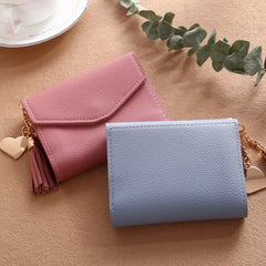 Mini Tassel Wallet Women Purse Short Wallets Students Lovely Purse