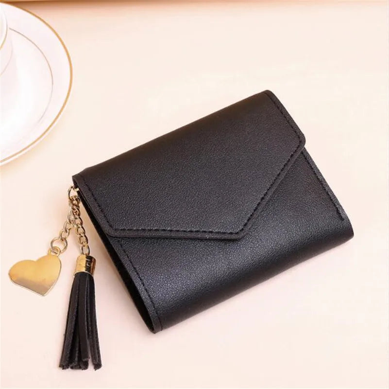 Mini Tassel Wallet Women Purse Short Mini Wallet Students Lovely Purse