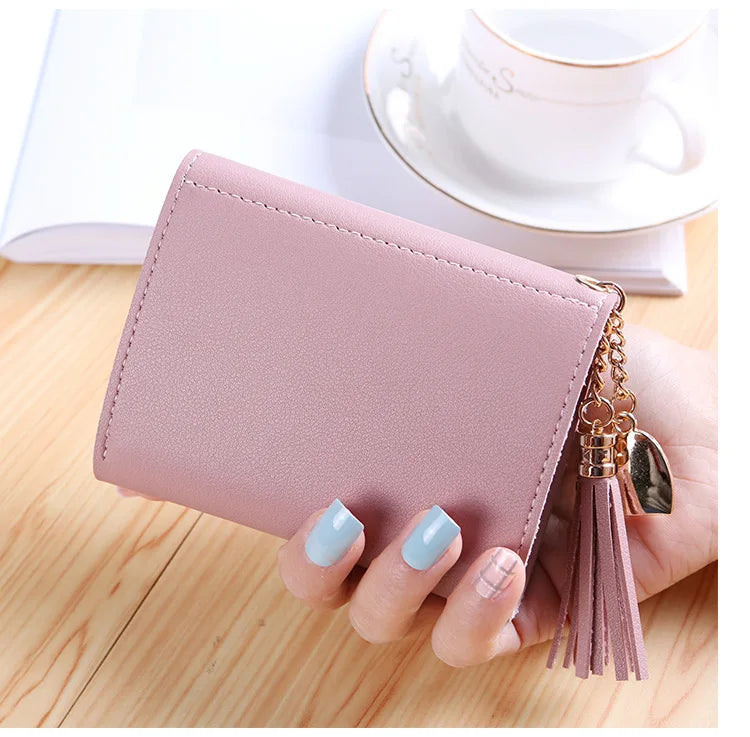 Mini Tassel Wallet Women Purse Short Mini Wallet Students