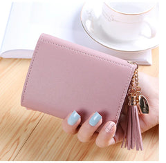 Mini Tassel Wallet Women Purse Short Mini Wallet Students