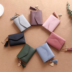 Mini Tassel Wallet Women Purse Short Wallets Students Lovely Purse