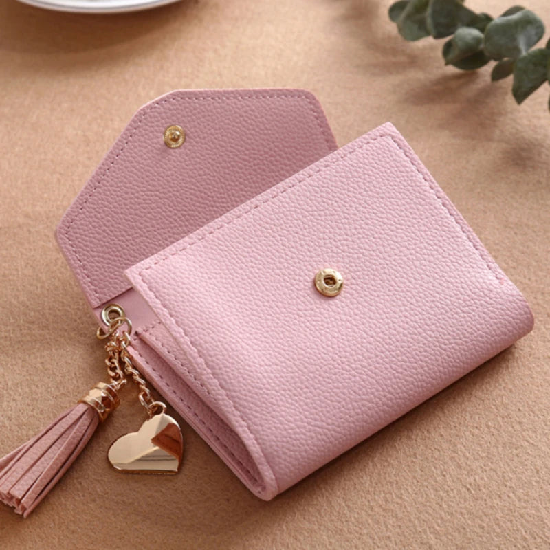 Mini Tassel Wallet Women Purse Short Wallets Students Lovely Purse