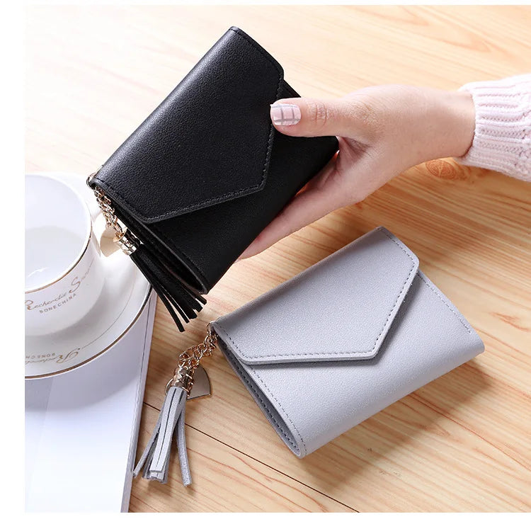 Mini Tassel Wallet Women Purse Short Mini Wallet Students