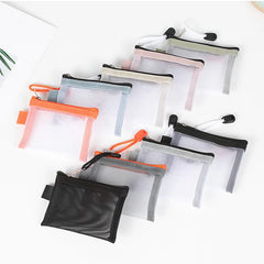 Transparent Nylon Mesh Card Bag Credit ID Card Organizer Portable Coin Purse