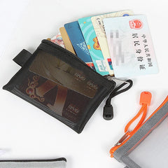 Transparent Nylon Mesh Card Bag Credit ID Card Organizer Portable Coin Purse