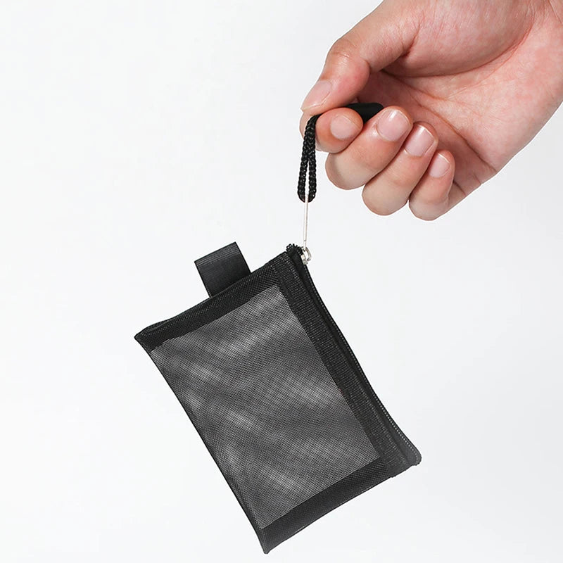 Transparent Nylon Mesh Card Bag Credit ID Card Organizer Portable Coin Purse