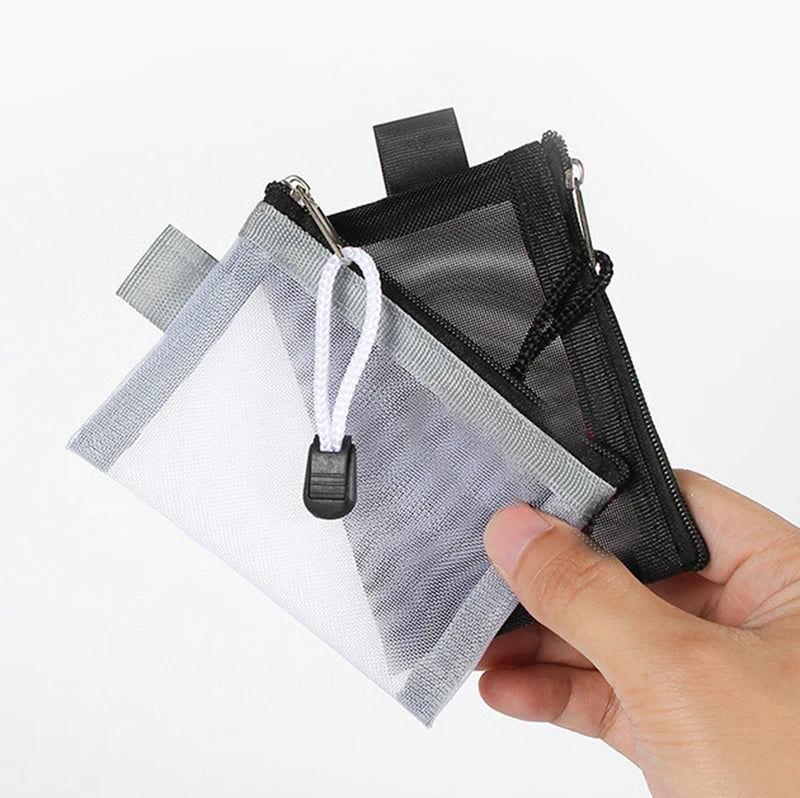 Transparent Nylon Mesh Card Bag Credit ID Card Organizer Portable Coin Purse