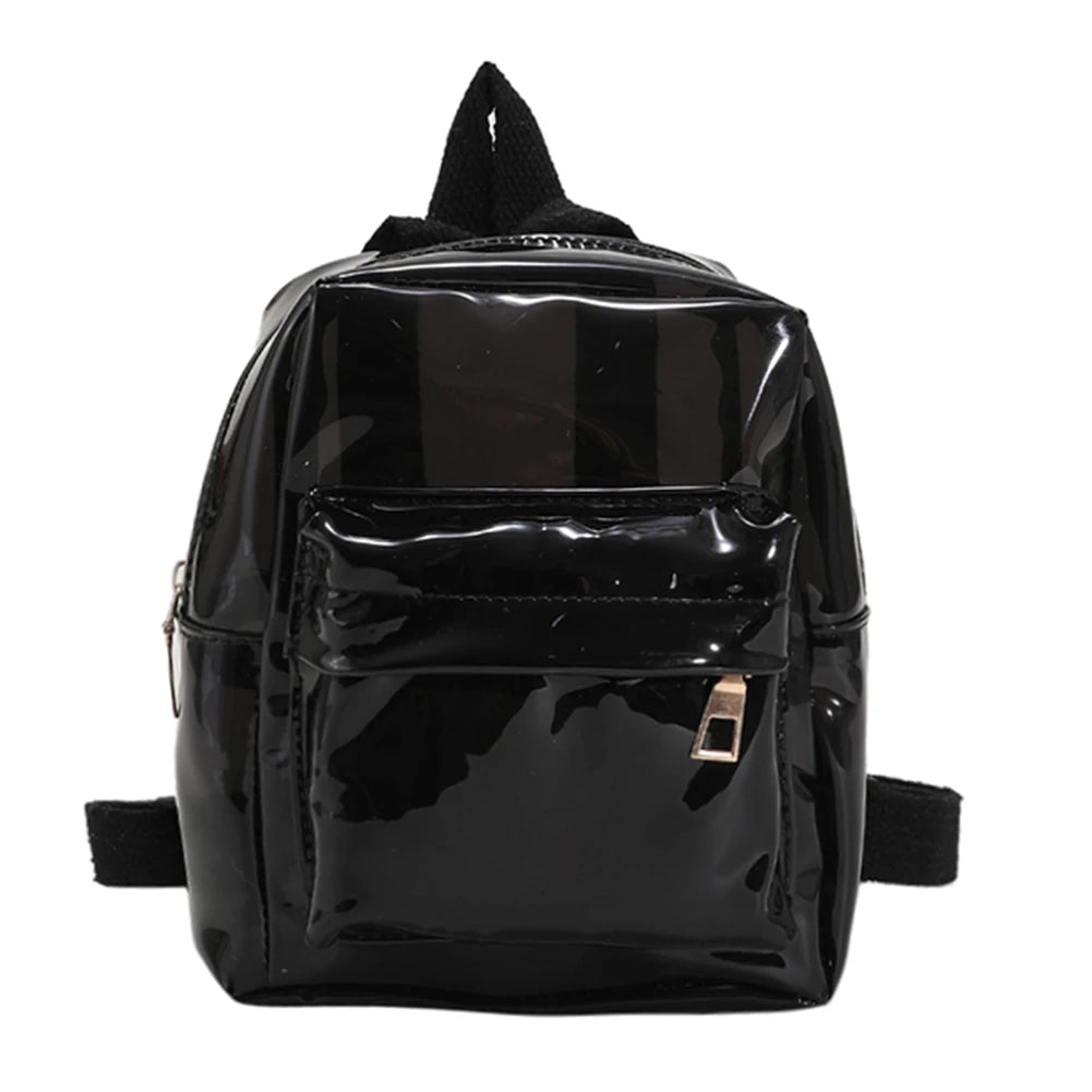 Mini Transparent PVC Women Backpack Kids Girls School Bag