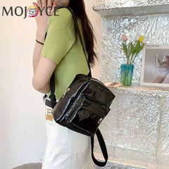 Mini Transparent PVC Women Backpack Kids Girls School Bag