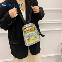 Mini Transparent Women Backpack PVC Kids Girls Clear School Bag
