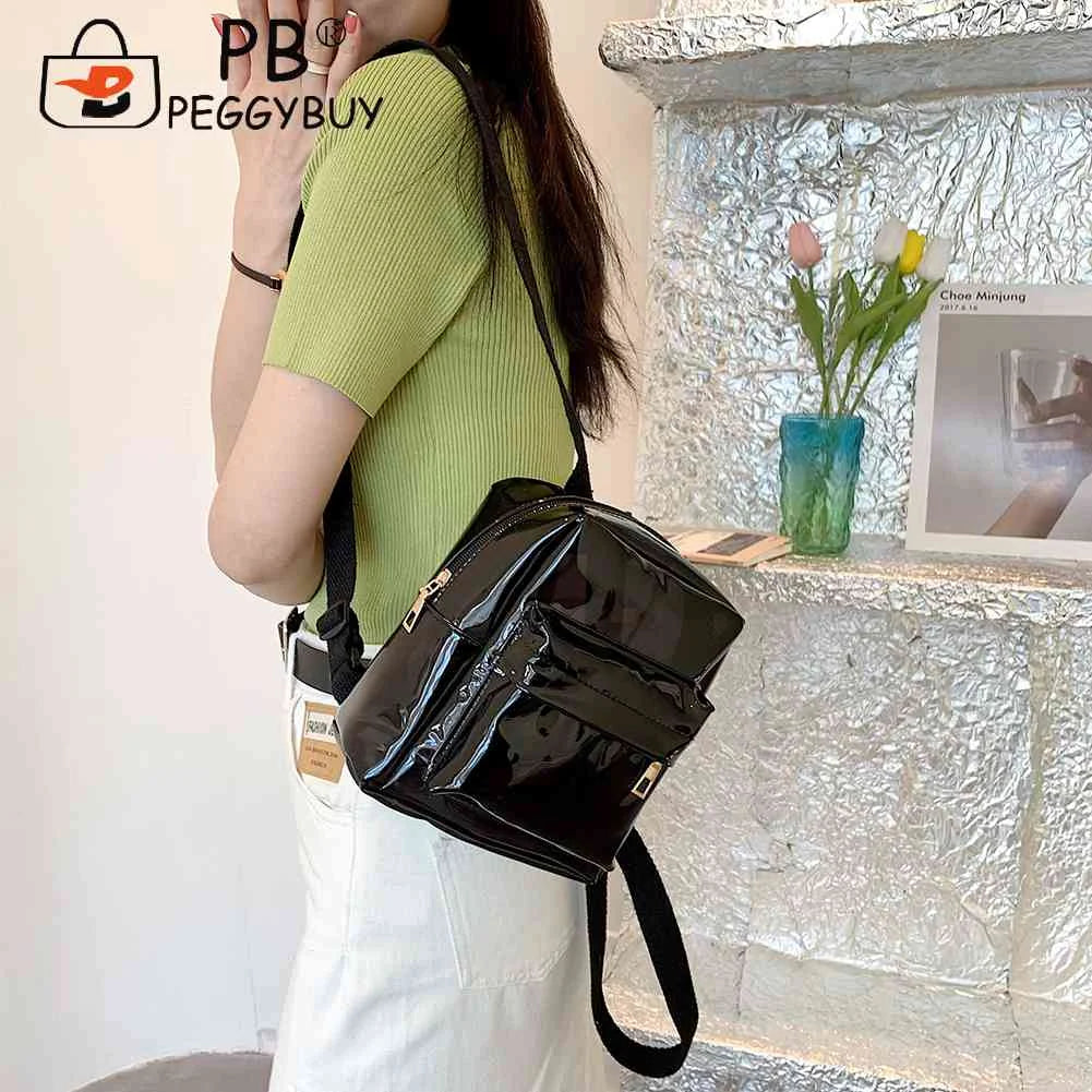 Mini Transparent Women Backpack PVC Kids Girls Clear School Bag
