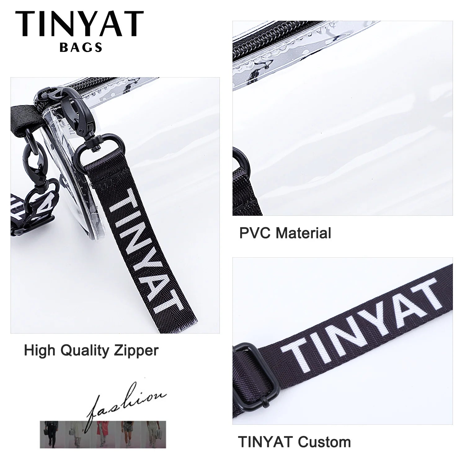 Mini Transparent Women Shoulder Bags Waterproof PVC Clear Messenger Bags