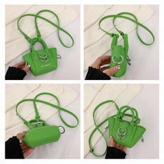 Mini Trapeze Women's Tote Bag Leather Tiny Shoulder Bag Chain Crossbody Handbag