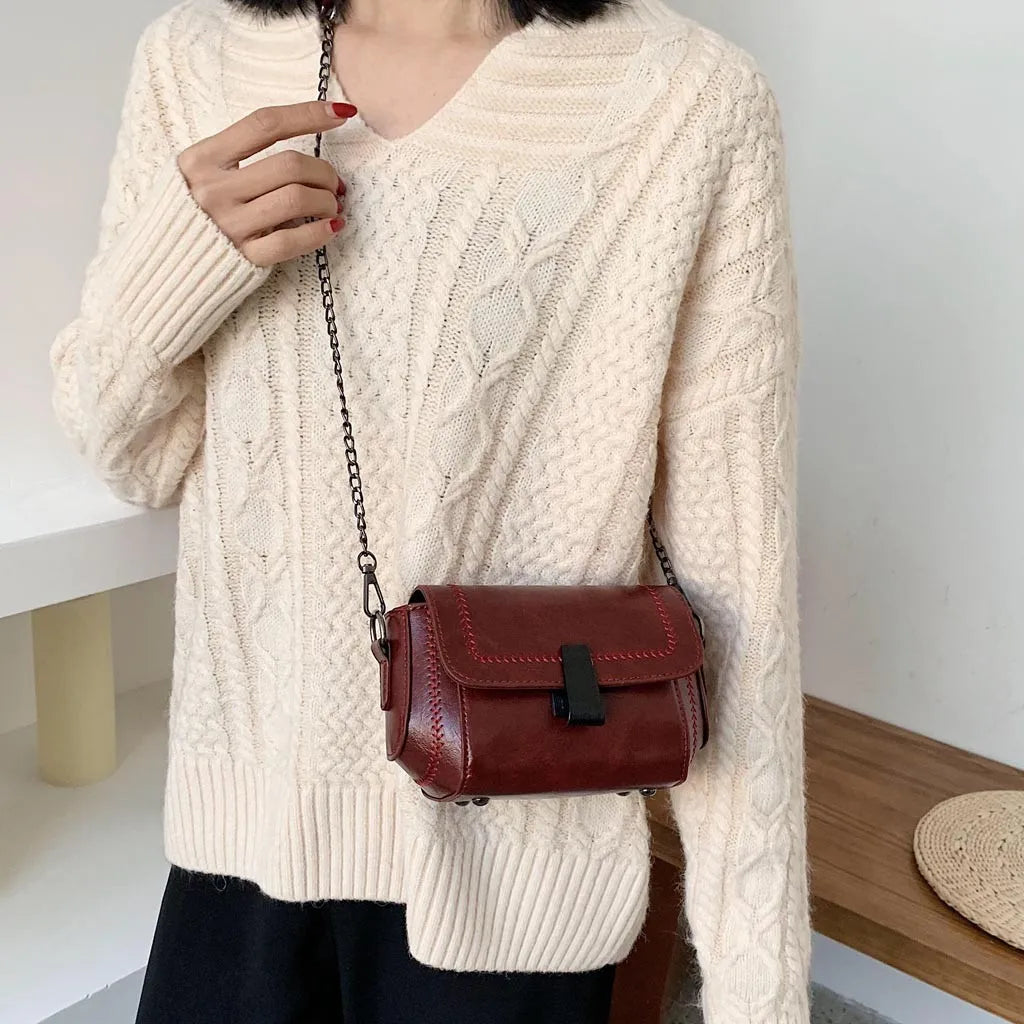 Mini Vintage Crossbody Bags Women PU Leather Handbags