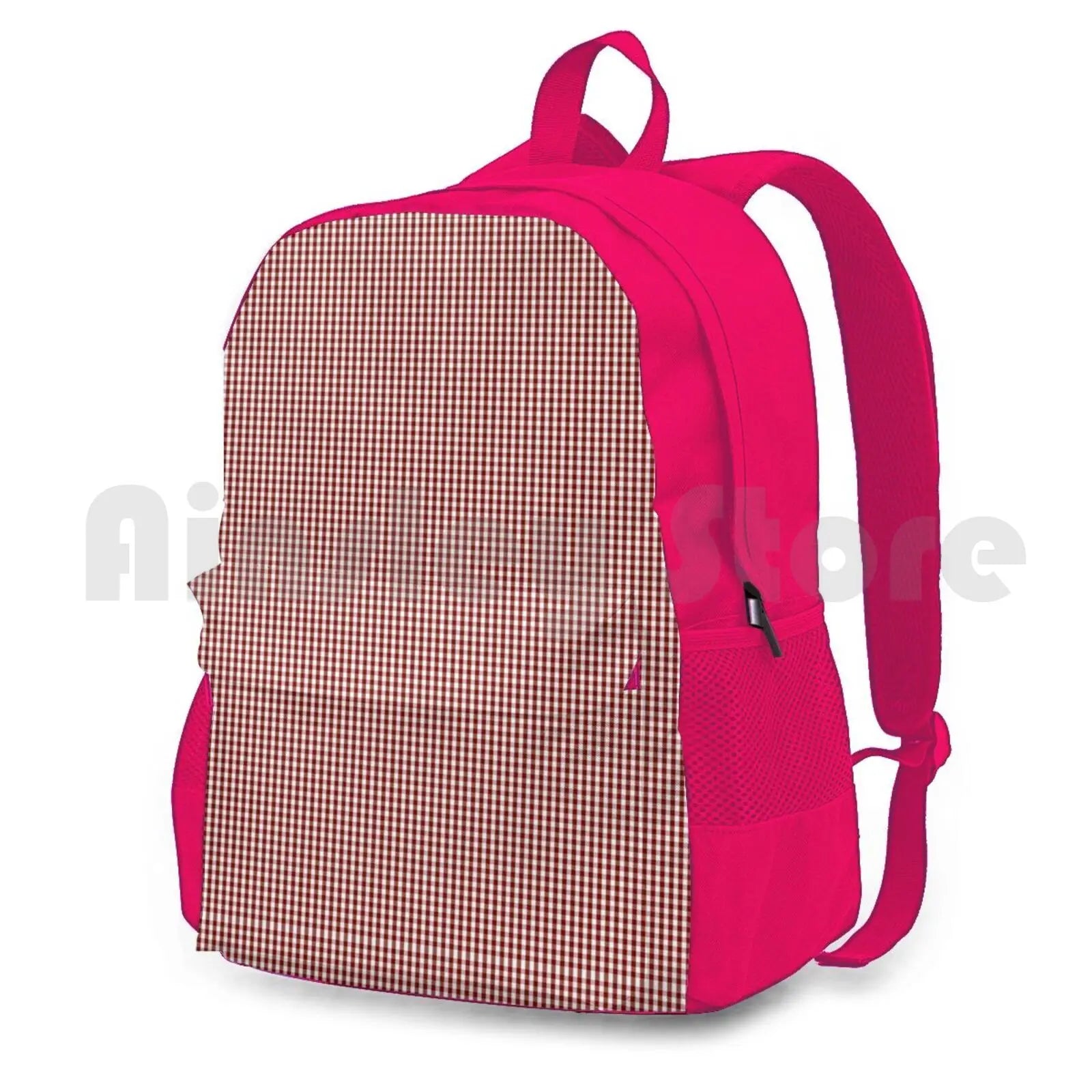 Vintage Shaker Dark Barn Red Milk Paint Gingham Backpack