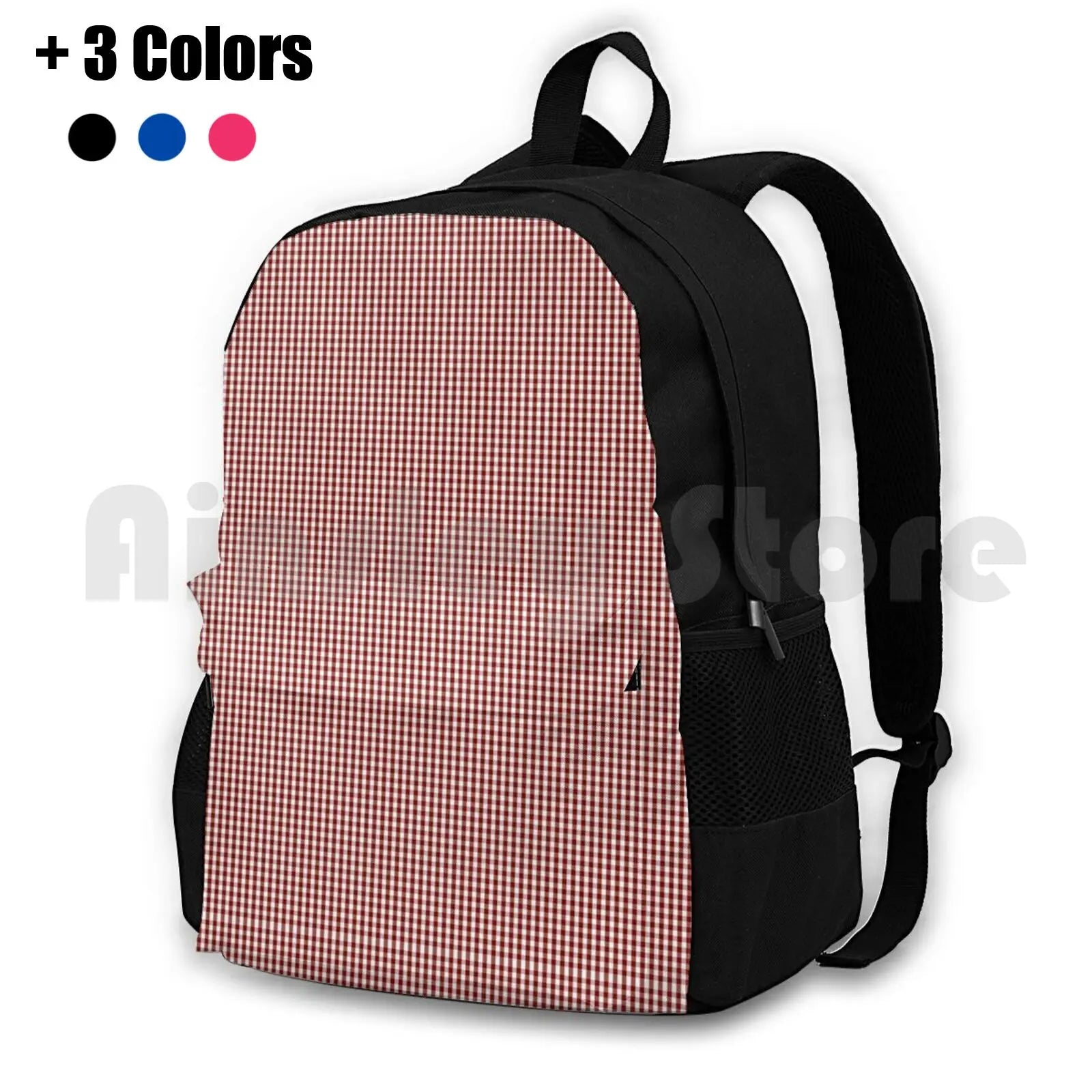 Vintage Shaker Dark Barn Red Milk Paint Gingham Backpack