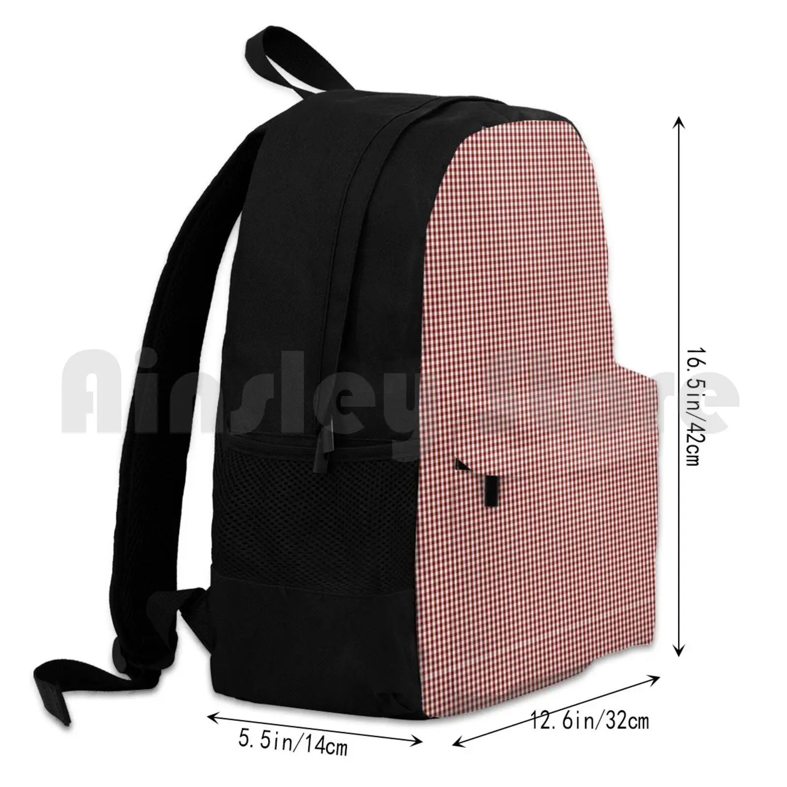 Vintage Shaker Dark Barn Red Milk Paint Gingham Backpack