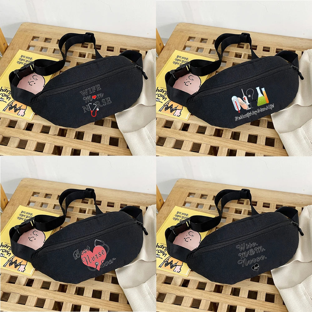 Women's Nurse Print Waist Bag Underarm Shoulder Crossbody Chest Pack
