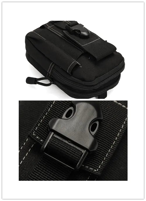 Men Waist Pack Running Travel Belt Bag Zipper Closure Military Hip Purse