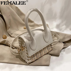 Mini Woman Straw Bag Summer Raffia Woven Handbags and Purses Rattan Beach Bag