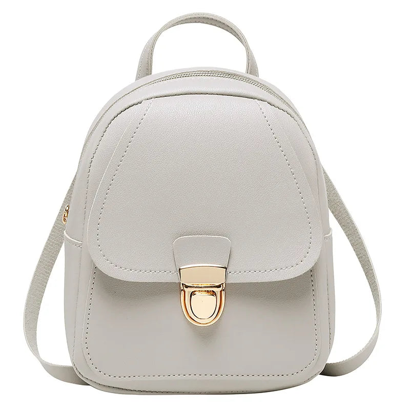 Mini Women Backpack Crossbody Bag PU Leather Multifunction Ladies Phone Pouch