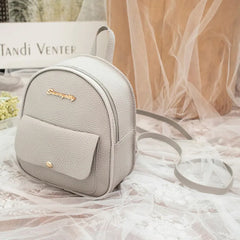 Small Leather Backpack Shoulder Bag Multi-Function for Teenage Girl