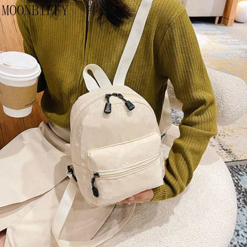 Mini Nylon Women Backpacks Small School Bags for Teen Girls