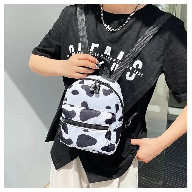 Mini Women Backpacks Nylon Female Bags Animal Printing Small Backpack