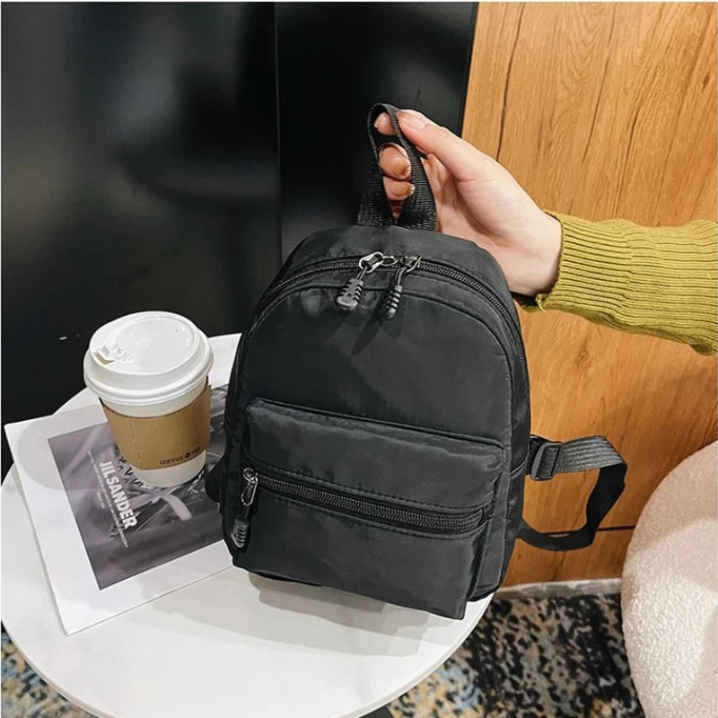 Nylon Mini Women Backpack Small School Bag Casual Rucksack for Teen Girls