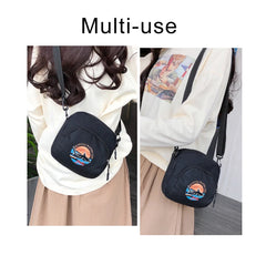 Harajuku Casual Small Crossbody Bag Women Canvas Shoulder Purse
